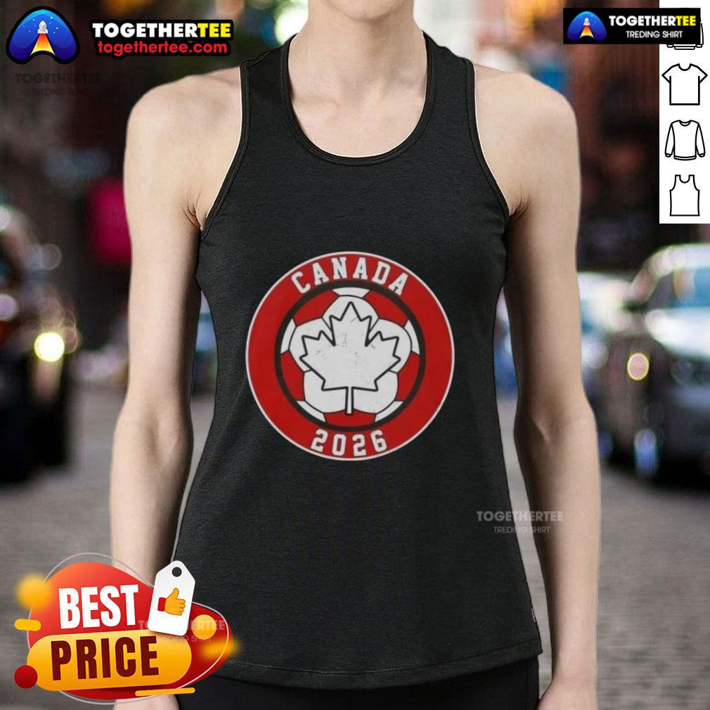 Top Canada 2026 Vintage Soccer Emblem Tank Top Vintage soccer emblem tank top featuring 'Top Canada 2026' design, perfect for fans and sports enthusiasts.