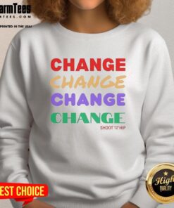Colorful Top Change Repeat sweatshirt showcasing vibrant patterns and stylish design for trendy casual wear.