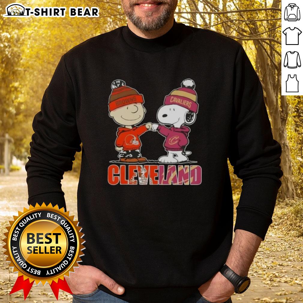 Top Charlie Brown And Snoopy Cleveland City Sports Browns X Cavaliers Sweatshirt Top Charlie Brown and Snoopy Cleveland City Sports sweatshirt featuring Browns and Cavaliers logos, perfect for fans.