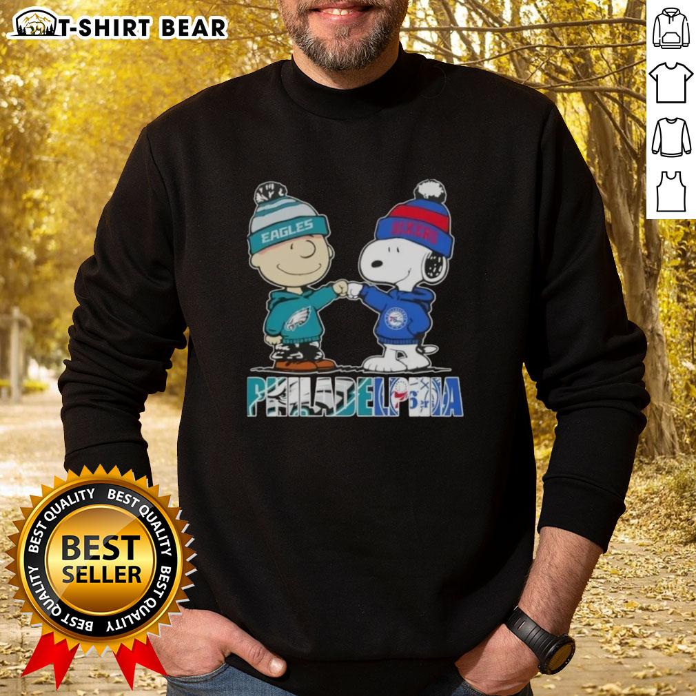 Top Charlie Brown And Snoopy Philadelphia City Sports Eagles X 76Ers Sweatshirt Top Charlie Brown and Snoopy Philadelphia City Sports Eagles X 76ers sweatshirt featuring iconic characters in vibrant colors.