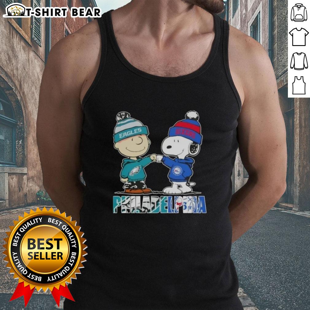 Top Charlie Brown And Snoopy Philadelphia City Sports Eagles X 76Ers Tank Top Top Charlie Brown and Snoopy Philadelphia City Sports Eagles X 76ers Tank Top, perfect for fans of both teams.