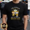 Alt Text: Top Charlie Brown and Snoopy Pittsburgh Steelers T-shirt with 'I Will Always Be Beside You' slogan.