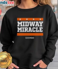Alt Text: Cozy Top Chicago Bears Midway Miracle sweatshirt featuring team colors and logo, perfect for game day wear.