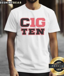 Top Cig Ten College Football T-Shirt featuring team logo, perfect for game day and showing school spirit.