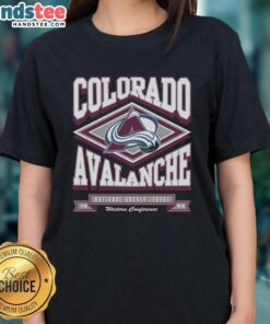 Top Colorado Avalanche Heater Ladies Tee featuring vibrant team colors and logo for passionate hockey fans.