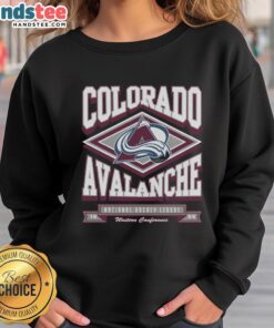 Cozy Top Colorado Avalanche heater sweatshirt featuring team colors and logo, perfect for fans in cold weather.