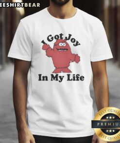 Top Cookie Monster 'I Got Joy In My Life' T-Shirt featuring a vibrant design and playful colors, perfect for fans.