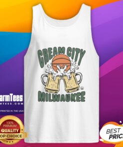 Alt Text: Stylish Top Cream City Milwaukee tank top featuring vibrant design, perfect for summer wear and Milwaukee pride.