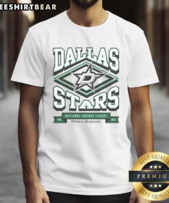 Alt Text: Top Dallas Stars Heater T-Shirt featuring bold team logo and vibrant colors, perfect for fans and game day.