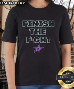 Top Dallas Stars Hockey Finish The Fight Ladies Tee in vibrant colors showcasing team spirit and stylish design.