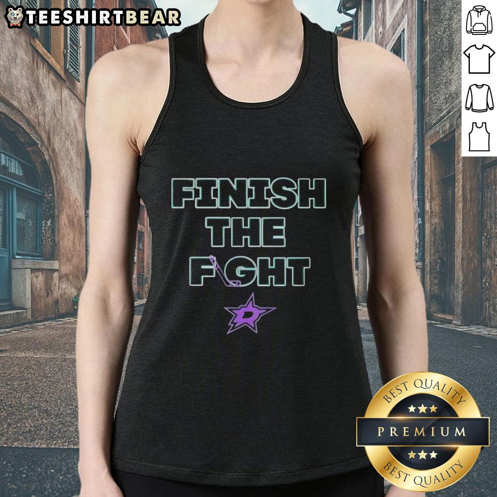 top-dallas-stars-hockey-finish-the-fight-tank-top Top Dallas Stars Hockey Finish The Fight tank top featuring team colors and logo, perfect for fans and game day attire.