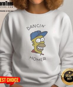 Top Dancin Homer Big Head Sweatshirt featuring vibrant cartoon design, perfect for fans of The Simpsons and cozy fashion.