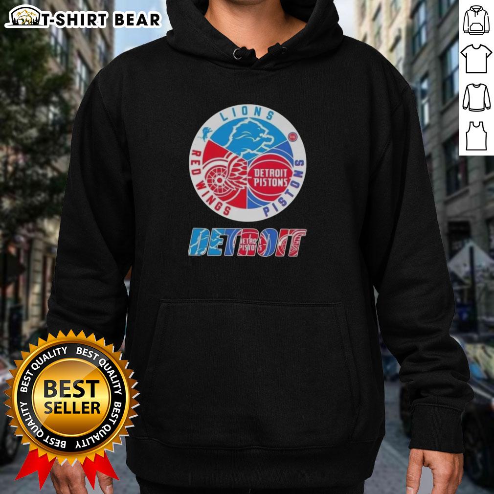 Top Detroit City Sports Lions Pistons Red Wings Logo Hoodie Top Detroit City Sports hoodie featuring Lions, Pistons, and Red Wings logos, perfect for fans of Detroit teams.