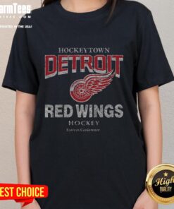 Alt Text: Top Detroit Red Wings head-on ladies tee featuring team logo and vibrant colors, perfect for female fans.