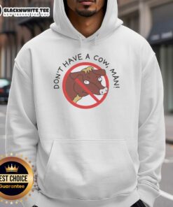 Top Don't Have A Cow Man Hoodie featuring colorful graphics and a relaxed fit, perfect for casual wear.