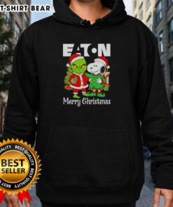 Alt Text: Top Eaton Corporation X Grinch and Snoopy Merry Christmas hoodie featuring festive designs for the holiday season.