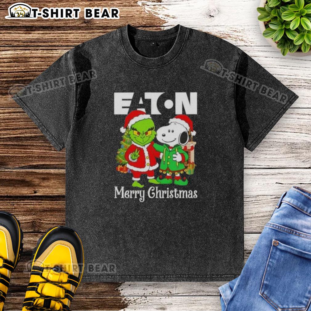 Top Eaton Corporation X Grinch And Snoopy Merry Christmas Washed T Shirt Top Eaton Corporation X Grinch and Snoopy Merry Christmas washed t-shirt featuring festive graphics and vibrant colors.