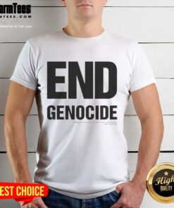 Top End Genocide Katharine Hamnett T-Shirt featuring bold graphic design, advocating awareness for Indigenous rights.