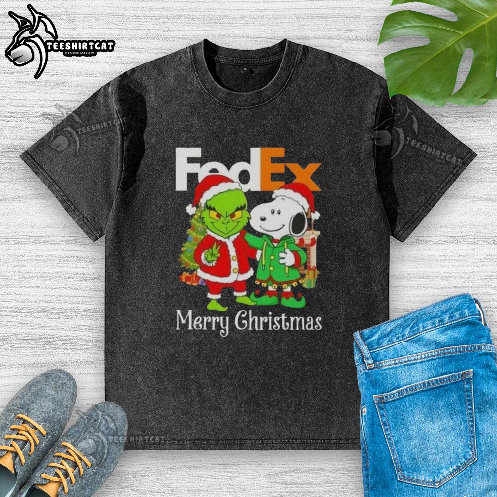 top-fedex-x-grinch-and-snoopy-merry-christmas-washed-t-shirt Top FedEx x Grinch and Snoopy Merry Christmas washed t-shirt featuring festive graphics for holiday cheer.
