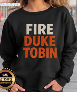 Alt Text: Stylish Top Fire Duke Tobin Sweatshirt featuring a bold design, perfect for fans and casual wear enthusiasts.