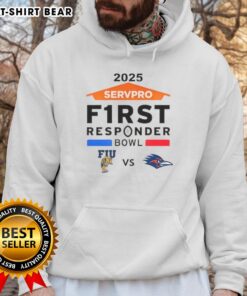 Top Florida International vs UTSA Roadrunners 2025 Servpro First Responder Bowl hoodie featuring team logos and vibrant colors.