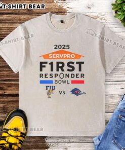 Alt Text: Top Florida International vs UTSA Roadrunners 2025 Servpro First Responder Bowl washed t-shirt design