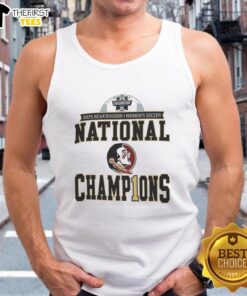 Top Florida State Seminoles 2025 NCAA Women's Soccer National Champions tank top featuring team colors and logo.