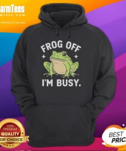 Cozy Top Frog Off I'm Busy Hoodie in vibrant colors, perfect for casual wear and expressing your laid-back style.