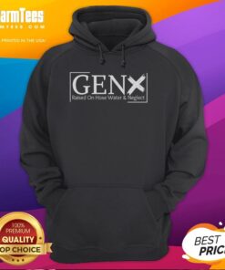 Top Gen X Raised on Hose Water and Neglect hoodie featuring bold graphics, perfect for nostalgic fashion lovers.