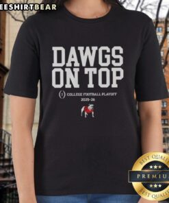 Top Georgia Bulldogs Football 2025 CFB Playoff slogan ladies tee featuring team colors and stylish design.