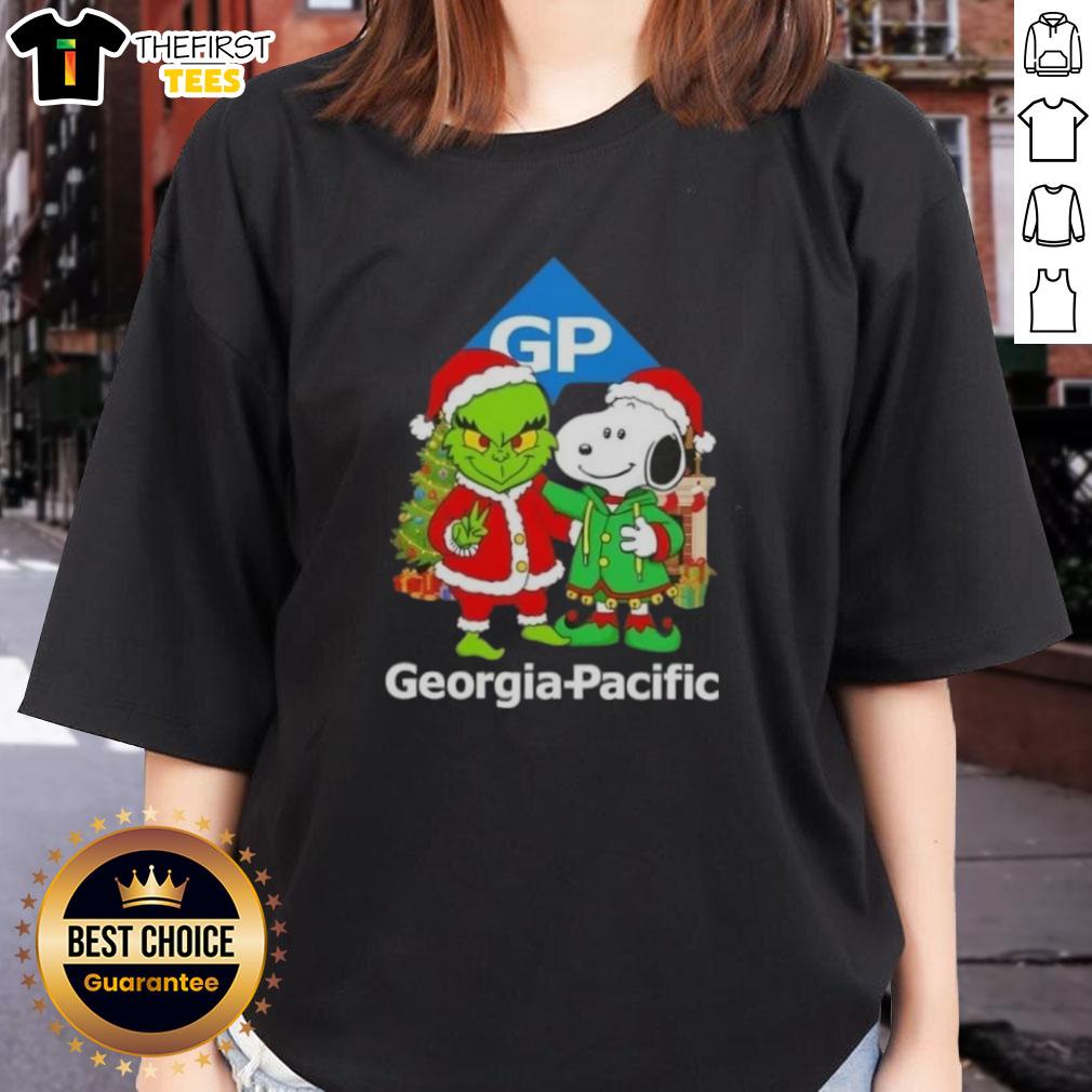 top-georgia-pacific-x-grinch-and-snoopy-merry-christmas-ladies-tee Alt Text: Top Georgia Pacific X Grinch and Snoopy Merry Christmas Ladies Tee featuring festive designs for holiday cheer.