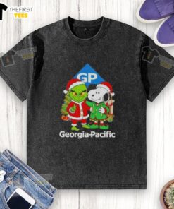 Top Georgia-Pacific X Grinch and Snoopy Merry Christmas washed t-shirt featuring festive designs for holiday cheer.