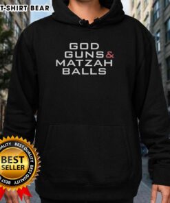 Top God Guns And Matzah Balls Hoodie featuring a stylish design for enthusiasts of faith and culture.