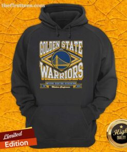 Men's Top Golden State Warriors Heater Hoodie in vibrant blue, featuring the team's logo and a stylish design for fans.