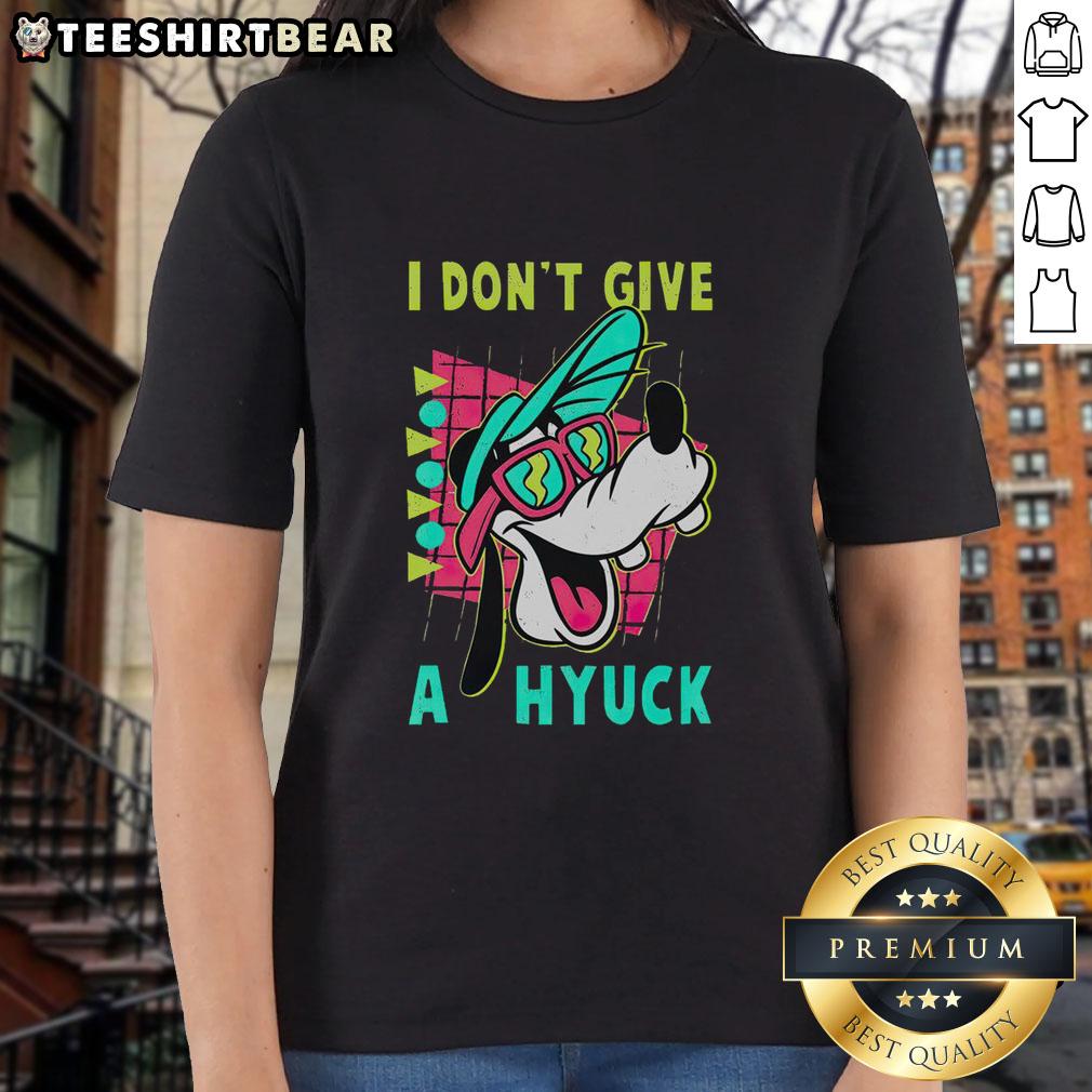 top-goofy-i-dont-give-a-hyuck-retro-90s-ladies-tee Alt Text: Retro 90s ladies tee featuring 'Top Goofy I Don't Give A Hyuck' graphic design, perfect for fun casual wear.