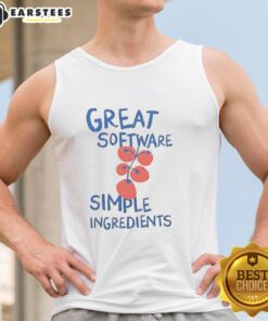 Stylish tank top featuring 'Top Great Software' and 'Simple Ingredients' design, perfect for casual wear and tech enthusiasts.