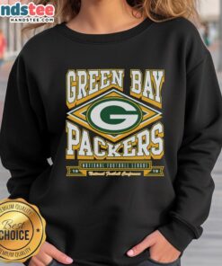 Alt Text: Cozy Top Green Bay Packers heater sweatshirt in green and gold, perfect for staying warm during game day.