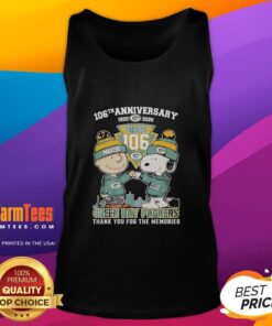 Top Green Bay Packers outfit featuring Snoopy and Charlie Brown tank top for the 106th Anniversary 1920-2026.