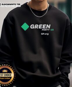 Cozy Top Green Party US sweatshirt featuring vibrant colors and eco-friendly fabric, perfect for supporters of sustainability.