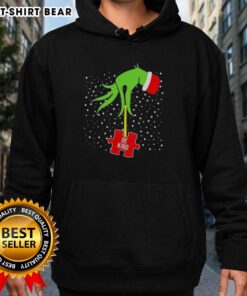Top Grinch Hand Be Kind Puzzle Autism Awareness Christmas Hoodie in festive colors promoting kindness and inclusivity.