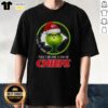 Alt Text: Top Grinch I Used To Smile Then I Became A Fan Of Chiefs T-Shirt design featuring Grinch and Chiefs logo.