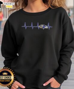 Top Heartbeat Baltimore Ravens football logo graphic sweatshirt for fans, featuring vibrant team colors and stylish design.