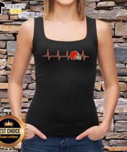 Top Heartbeat Cleveland Browns football logo graphic tank top for fans, showcasing team spirit and style.