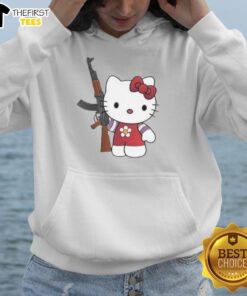 Top Hello Kitty AK-47 Hoodie featuring a playful design, perfect for trendy streetwear enthusiasts.