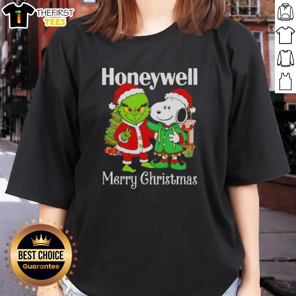 top-honeywell-x-grinch-and-snoopy-merry-christmas-ladies-tee Alt Text: Top Honeywell X Grinch and Snoopy Merry Christmas ladies tee featuring festive graphic design for holiday celebrations.