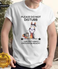 Alt Text: Top Horse 'Please Do Not Disturb I Am Disturbed Enough Already' T-Shirt featuring a humorous equestrian design.