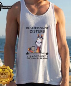 Top horse tank top with humorous 'Please Do Not Disturb' quote, perfect for animal lovers and casual wear.