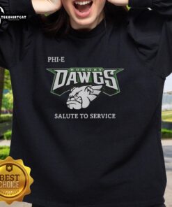 Top Hungry Dawgs Salute to Service logo sweatshirt featuring a bold design in navy blue, perfect for casual wear.