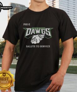 Alt Text: Top Hungry Dawgs Salute To Service Logo T-Shirt featuring a bold design honoring service members.