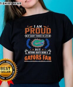 Florida Gators fan ladies tee featuring a proud slogan about fandom, perfect for showing team spirit and support.